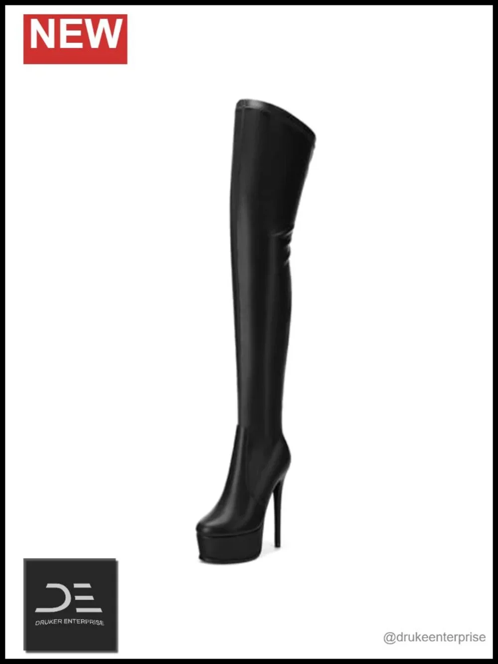 Women's Over the Knee Boots with Stiletto Heel Platform Zip Closure Round Toe